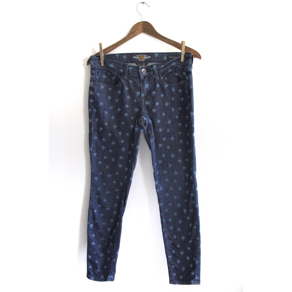 Lucky Brand Dotted Charlie Skinny Jeans 4 27 Preowned Dark - Picture 1 of 9